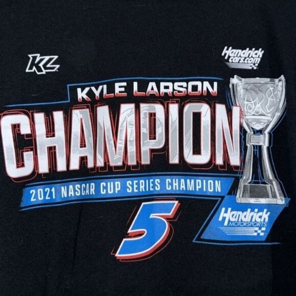 Kyle Larson 2021 NASCAR Cup Series Champion T-Shirt XL - Picture 2 of 5